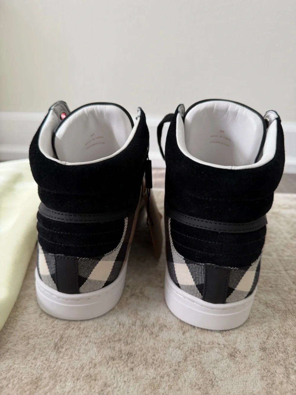 Burberry Black & White Men's High-Top Sneakers - Picture 4 of 6